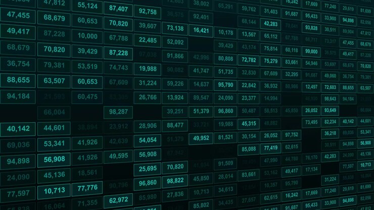Digital Financial Data Grid with Changing Numbers