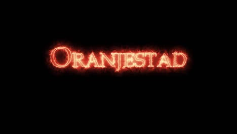 oranjestad written with fire. loop