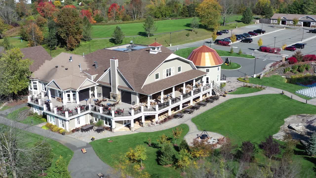 Majestic modern and luxury mansion for parties and celebrations in aerial view