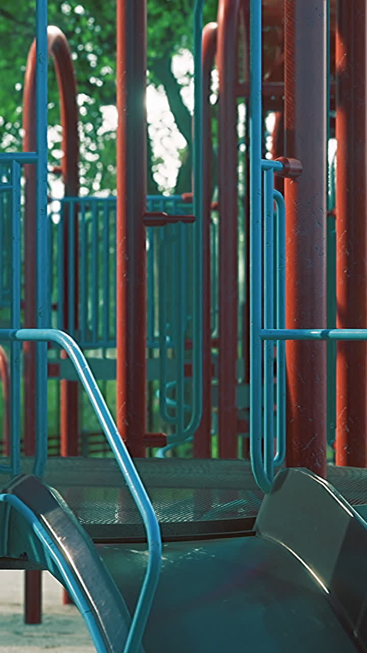 Brightly colored playground structure invites playful adventures in the sun