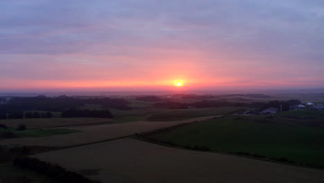 Sunrise-over-Beautiful-Danish-countryside