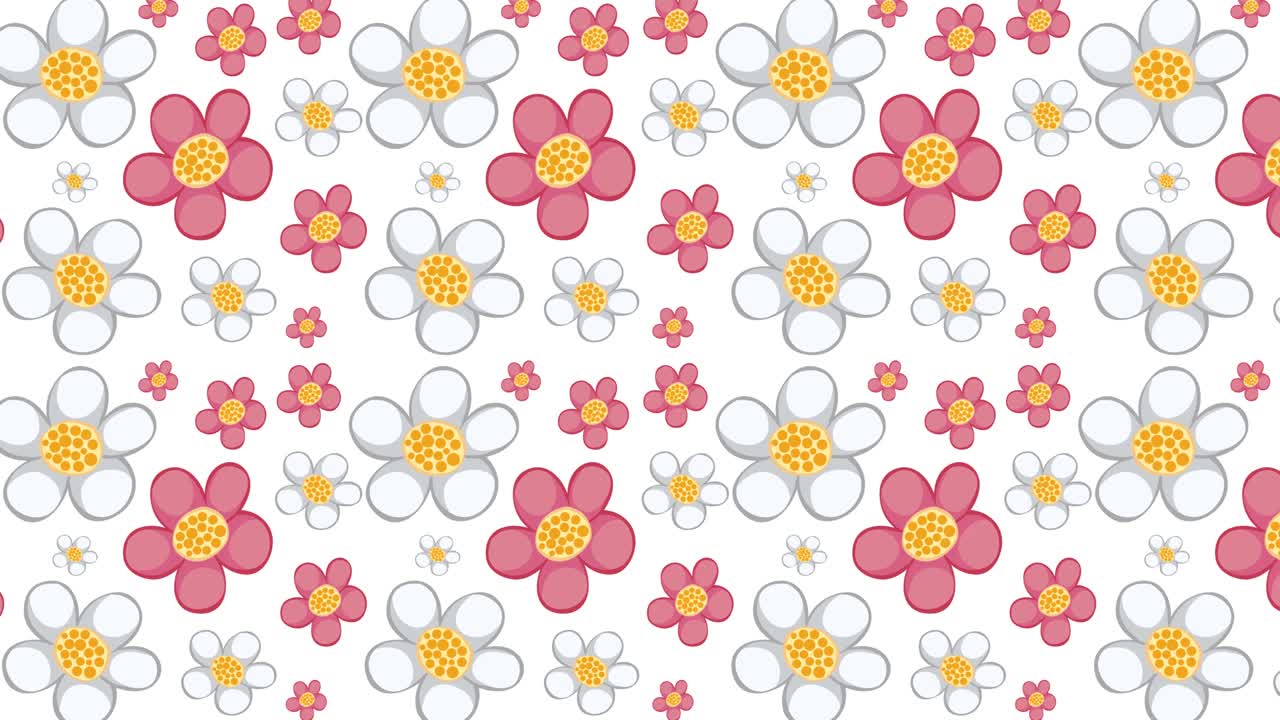 様々な背景で移り変わる色とりどりの花