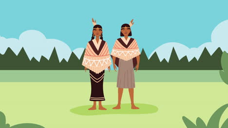 indigenus couple ethnicity in the landscape