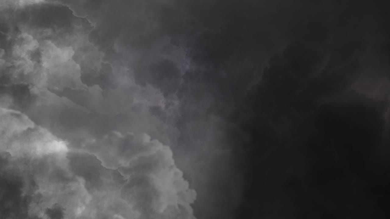 4k thunderstorm, dark clouds in the dark sky