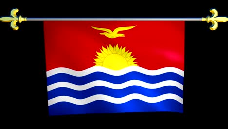 gran bandera animada en bucle de kiribati