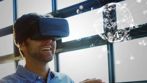 man in the office using virtual reality