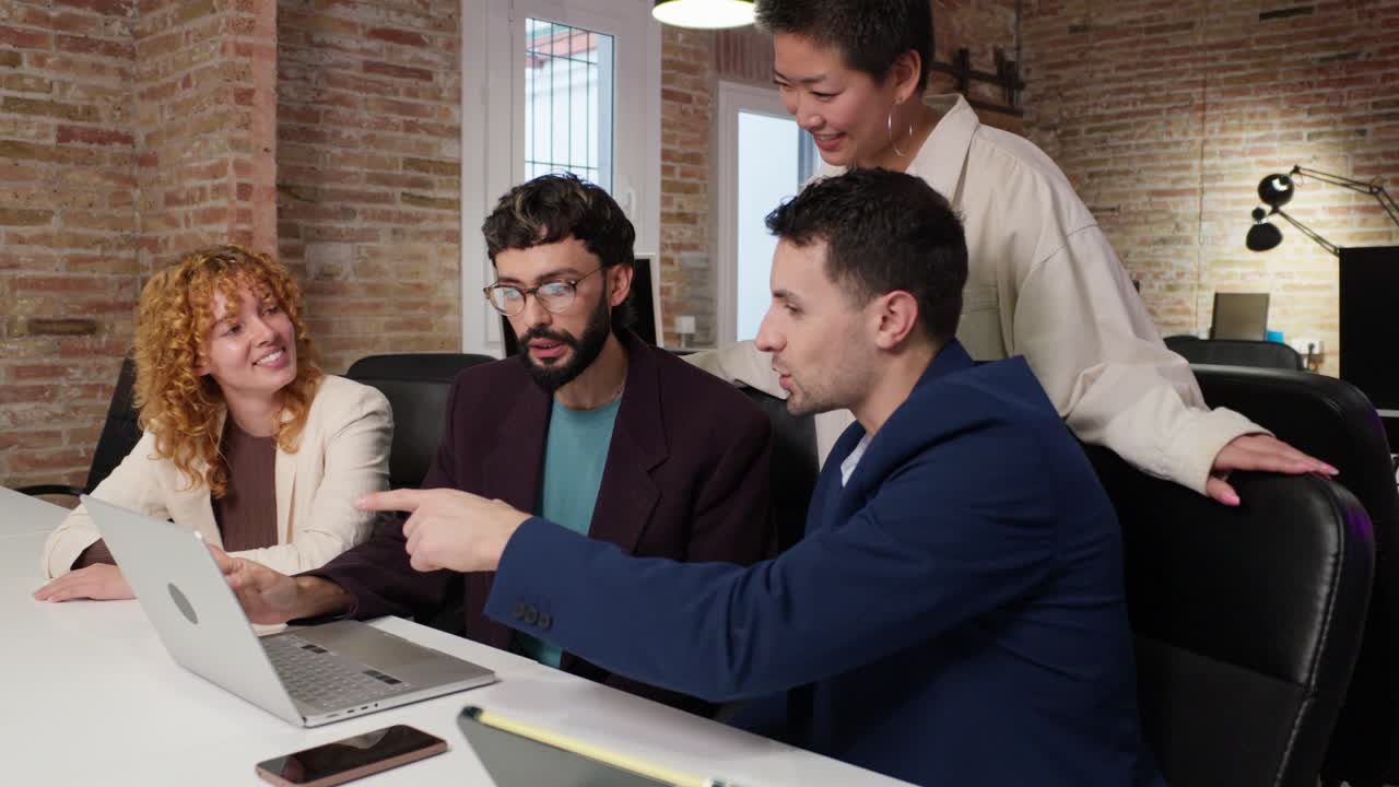 Group of colleagues working together in an office