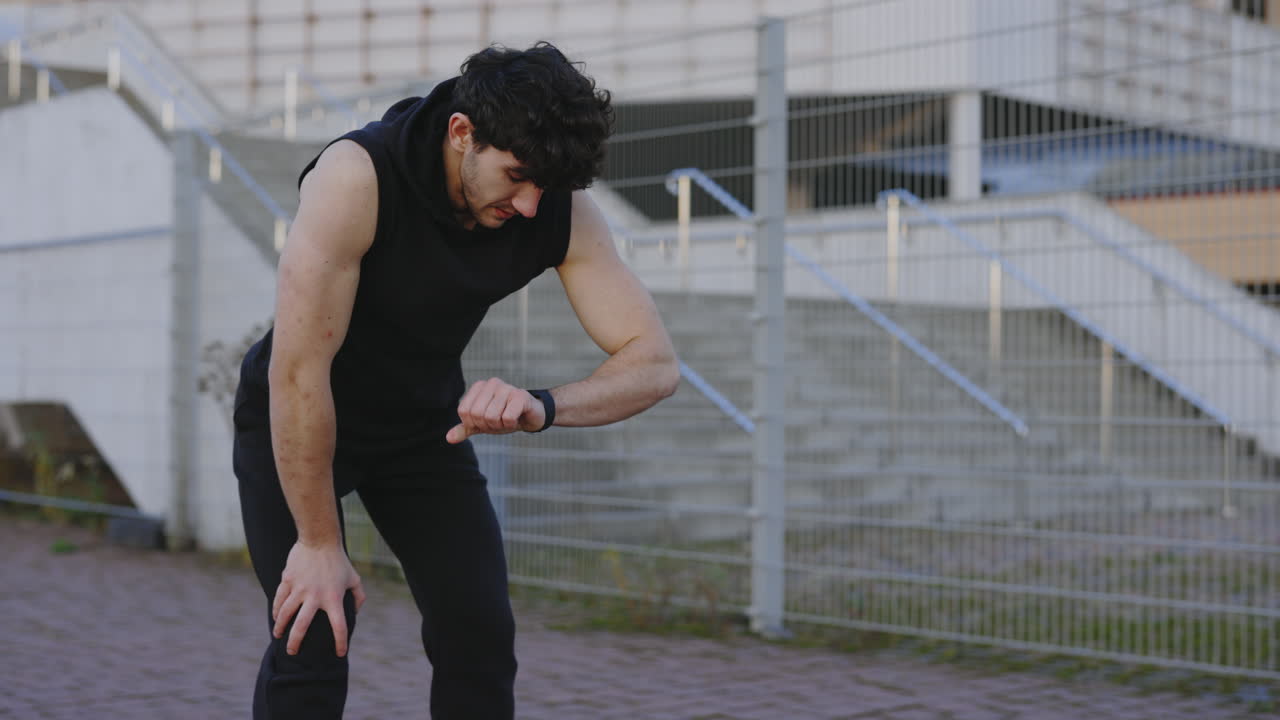 Runner resting outdoors