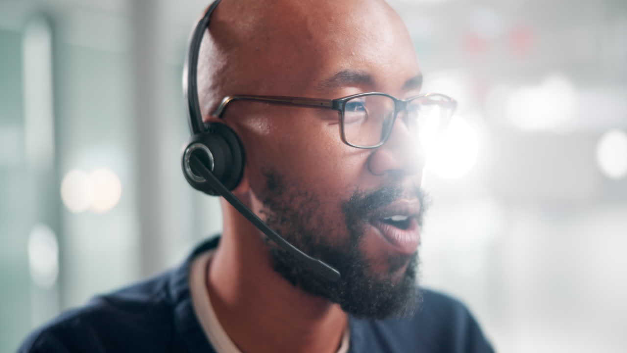 Man with headset talking