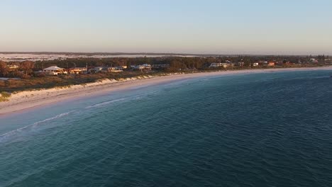 Drone,-aerial-views-of-Noosa-beach,-Sunshine-Coast,-Australia