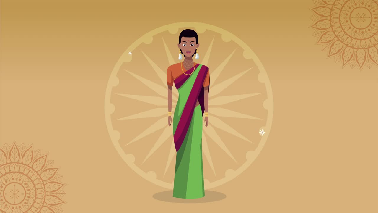 la chica de la cultura india con el chakra de ashora