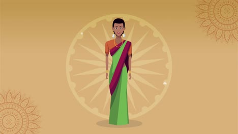 indian culture girl with ashora chakra