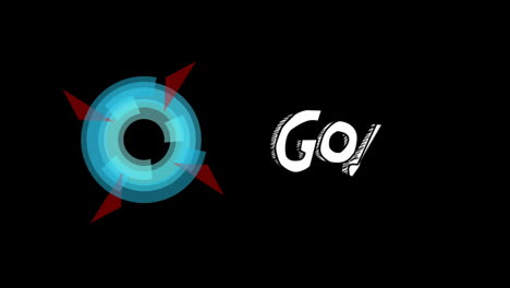 animación de formas en movimiento y texto de meta sobre fondo negro