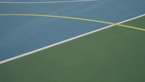 markings on the ground of a local sports court for basketball or soccer