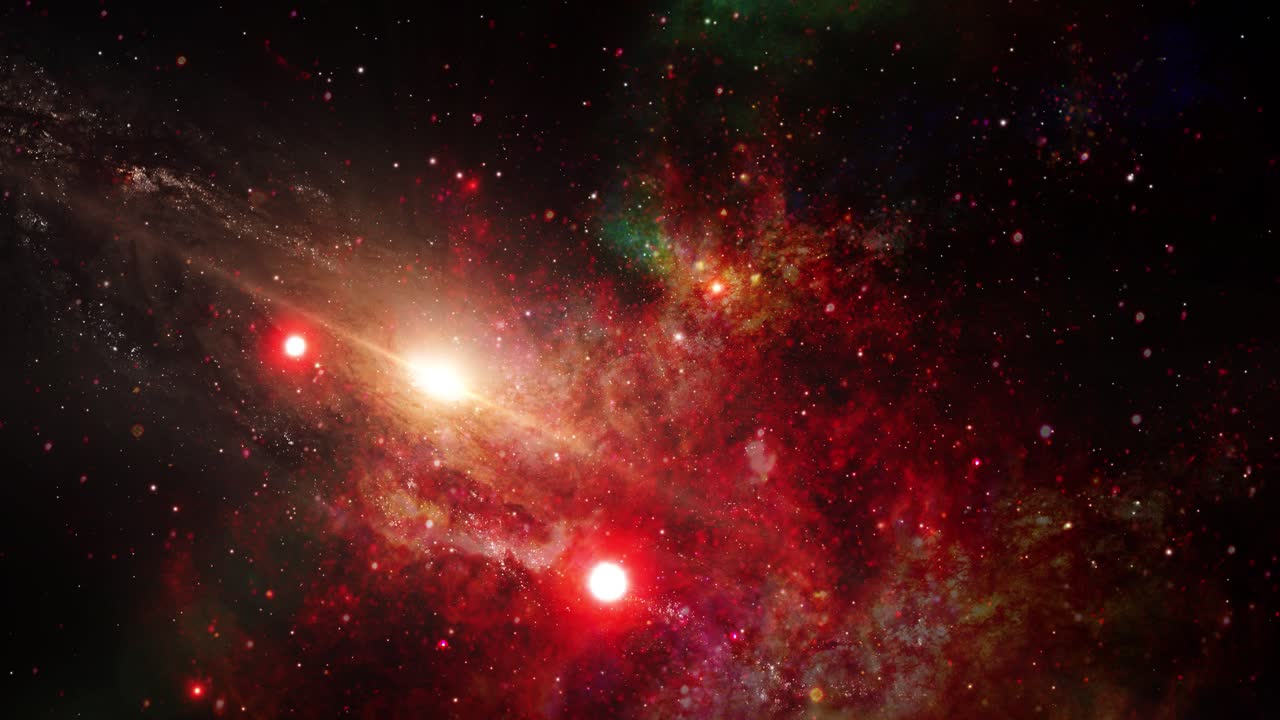 pov la nebulosa roja y las estrellas a su alrededor flotan en el espacio