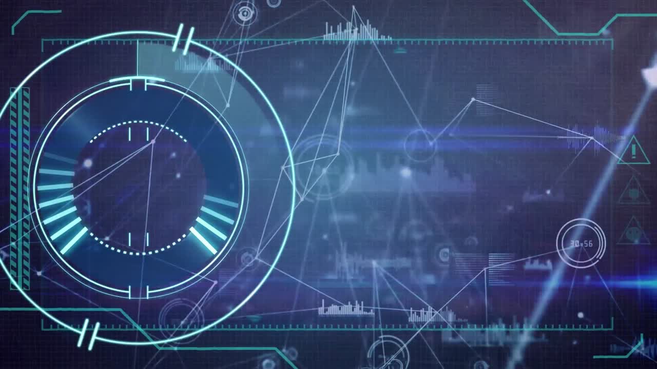 Animation of scope scanning over connections and data processing on grid