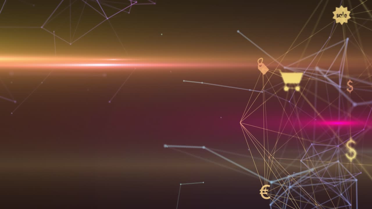 Animation of network of connections with statistics