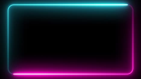 neon pink and turquoise frame on black background