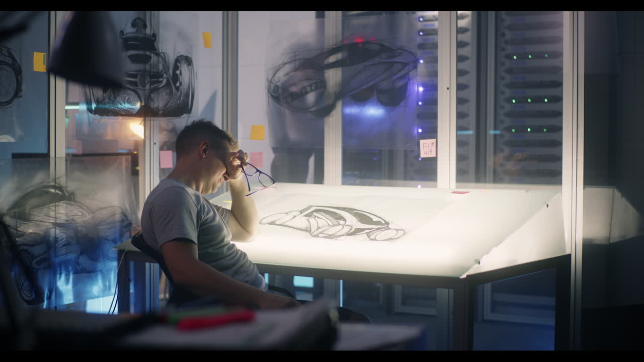 diseñador de automóviles en el trabajo