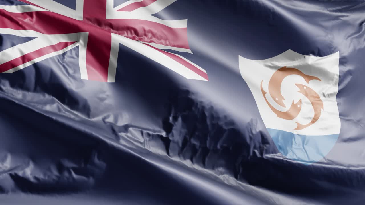 바람의 루프에서 흔들리는 앙길라 발, 바람에 흔들리는 안길라 배너, 완전한 채우기 배경, 10 초 루프