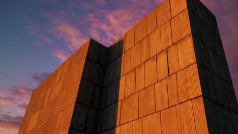 sunset over modern architecture