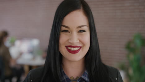 portrait-attractive-young-woman-smiling-enjoying-independent-lifestyle-college-student-wearing-red-lipstick-internet-cafe-background