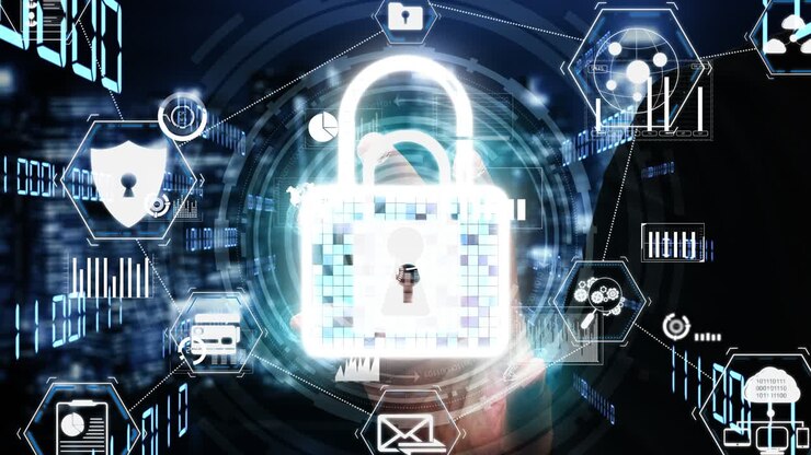 Cyber security encryption technology to protect data privacy conceptual