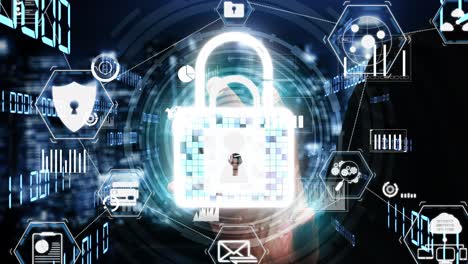 cyber security encryption technology to protect data privacy conceptual