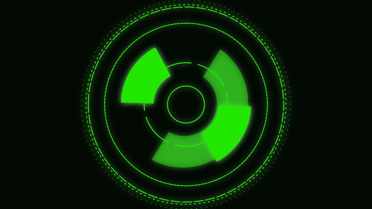 Animazione di interfaccia circolare HUD digitale verde