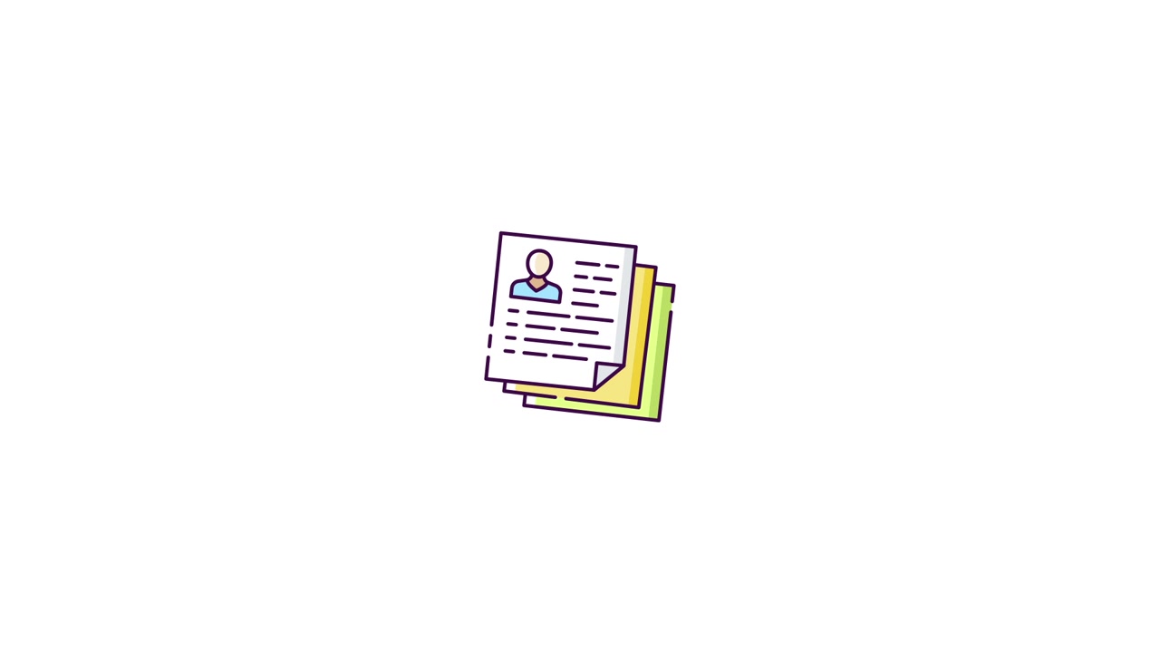 Animated Icon of Stacking Resume Documents