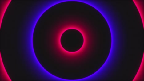 círculos de neón abstractos, generados por computadora. representación en 3d de un fondo brillante futurista