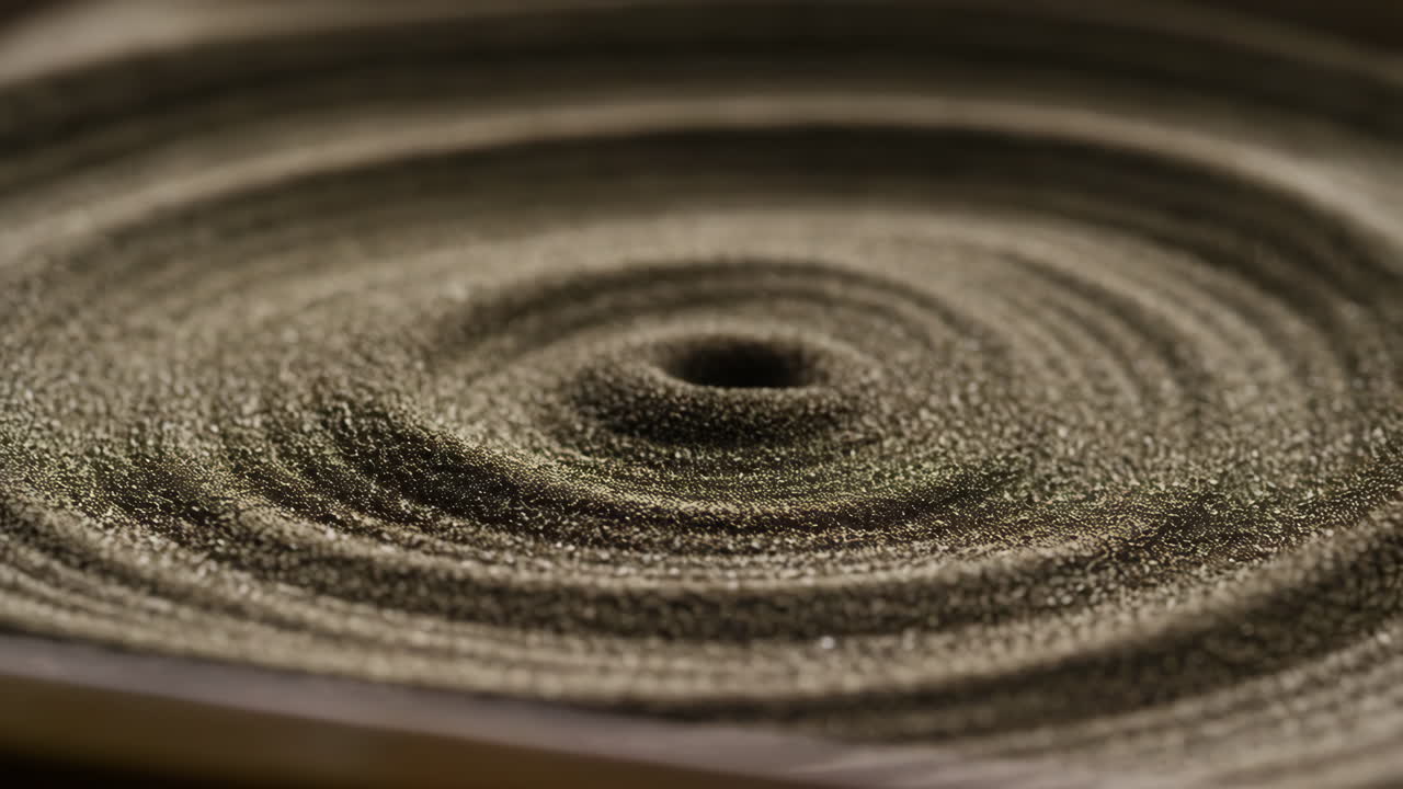 Zen Garden Sand Patterns Close-up