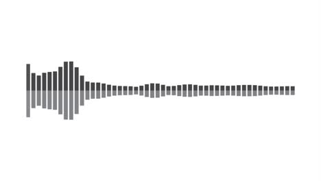 minimalist waveform audio. abstract black on white sound waves background. 3d rendered looping animation