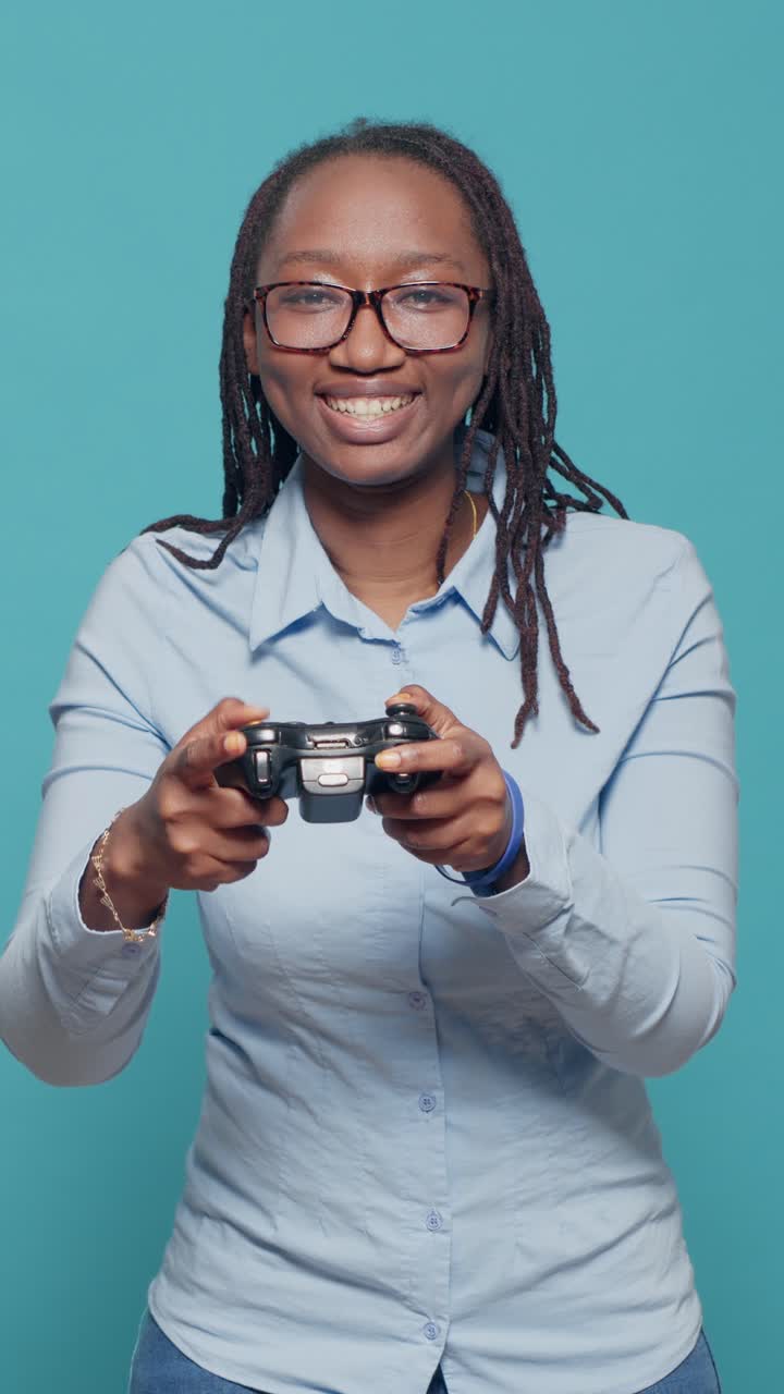 Woman playing video game
