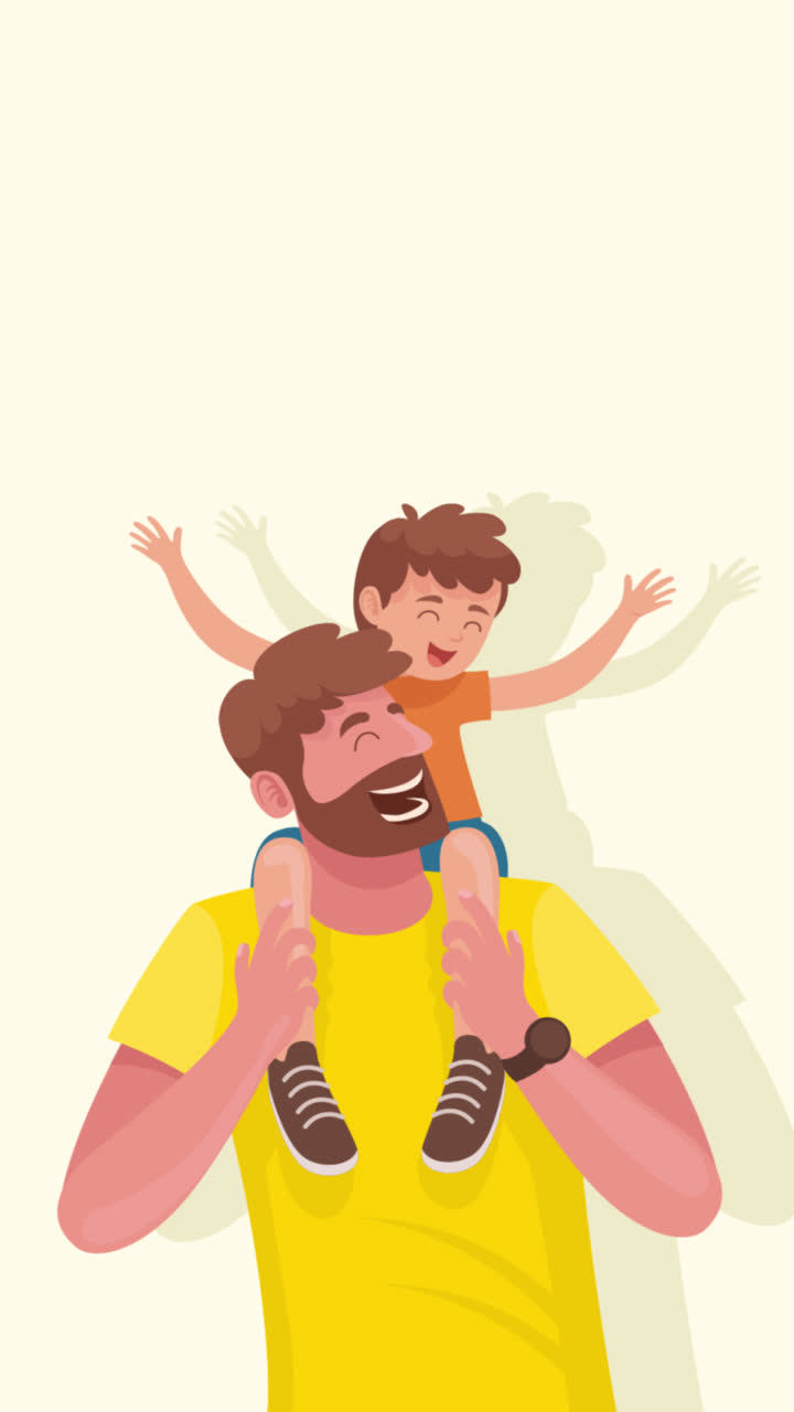 Father and Son Enjoying a Fun Moment