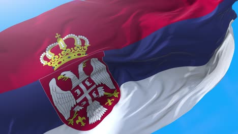 serbia flag waving 4k. realistic serbian background. serbia background 3840x2160 px.