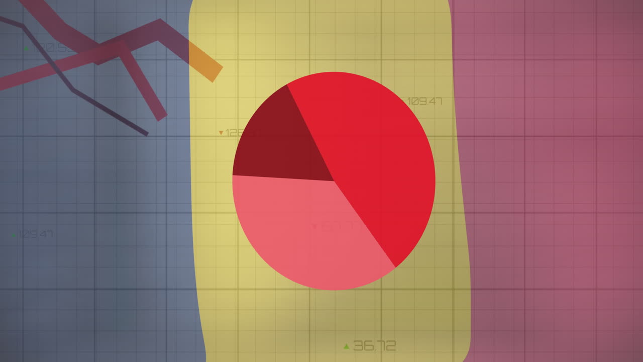 animación de estadísticas y procesamiento de datos sobre la bandera del chad