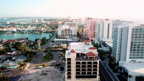 Aerial-Push-Up-Clearwater-Beach-Florida,-Clearwater-Florida-in-4k