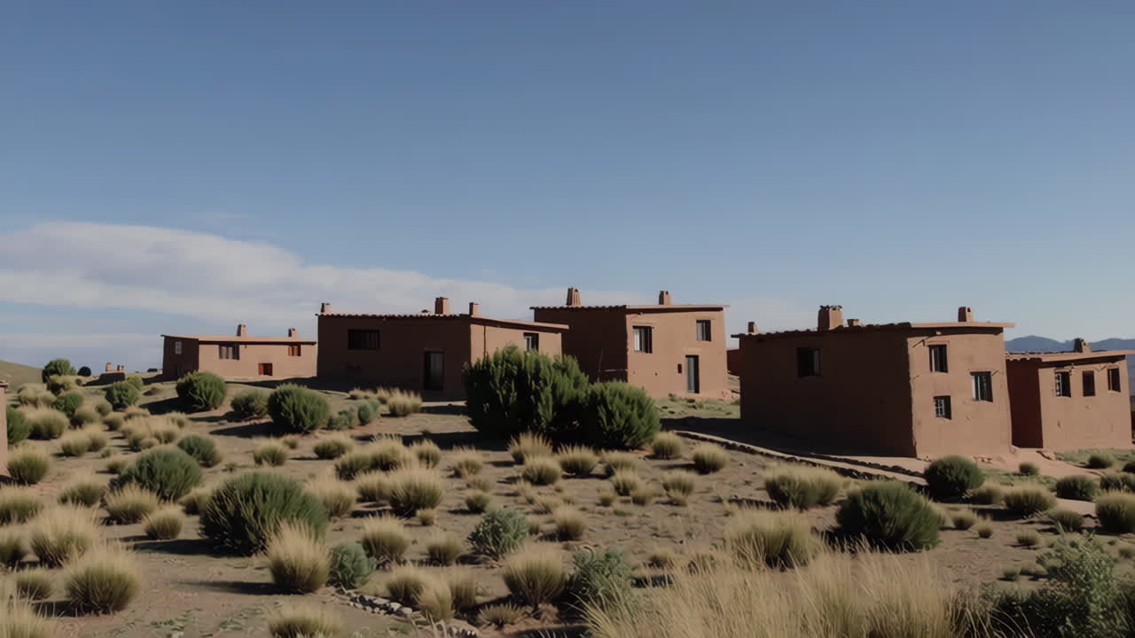 Case in Adobe in un Paesaggio Montuoso