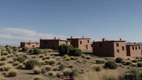 adobe houses in a mountainous landscape