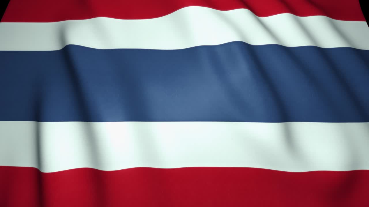 el fondo de la bandera realista de tailandia agitando. animación de bucle