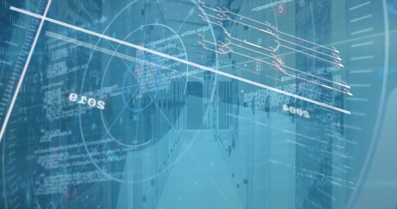 Animation of network of connections and data processing over road