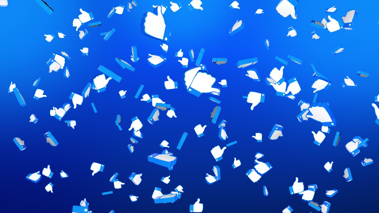 Falling like emoji social network rendering with channel gesture thumb up appears remote assistance