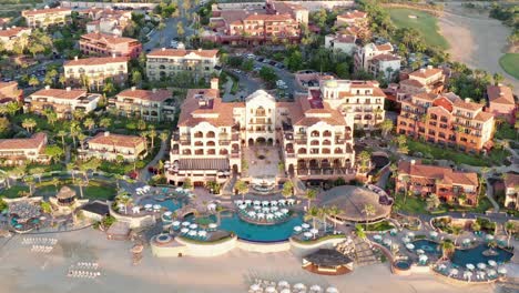 Exotic-Cabo-San-Lucas,-Upscale-Travel-Destination-and-Resort-City-in-Baja-California,-Mexico,-Aerial-View