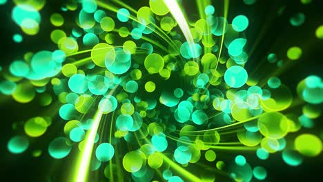 green particles swirl