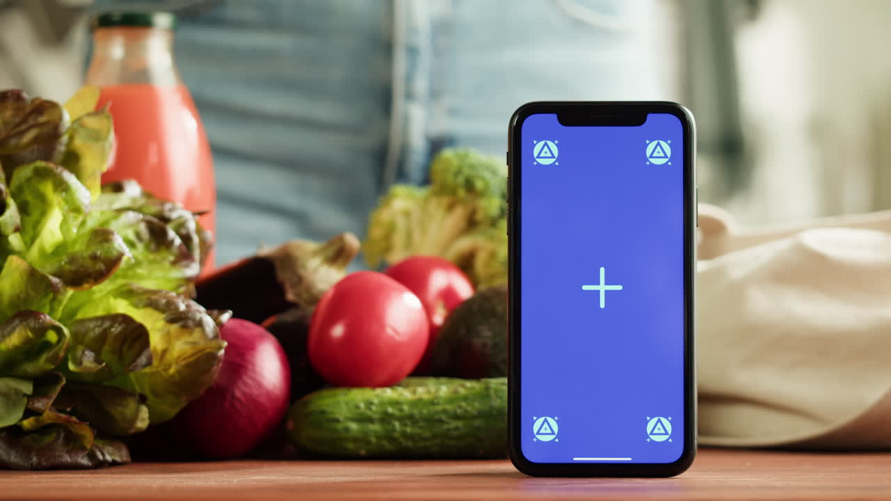 Person grocery shopping with a smartphone