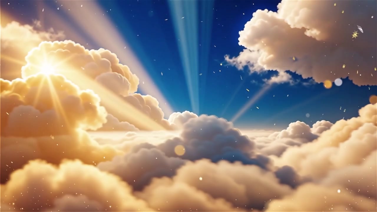 Fondo Cristiano de Adoración con Luz Celestial