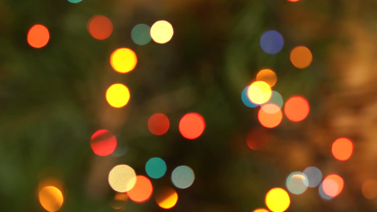 fundo desfocado de guirlandas multicoloridas meteóricas em galhos de abeto e fundo de madeira, fundo festivo para o natal