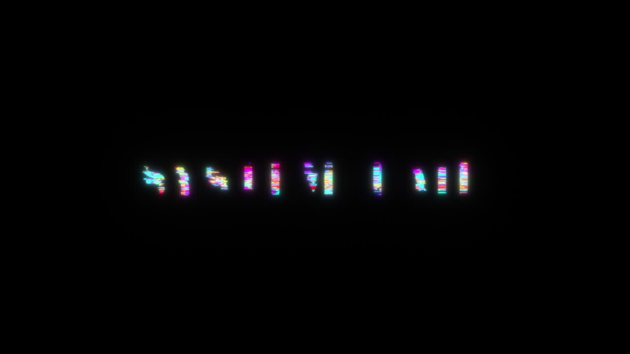 sistema fallo colorido texto palabra parpadeo luz bucle de animación con efecto de texto de glitch. 4k 3d sistema de bucle sin costuras fallo elemento de efecto de glitch para la introducción, estandarte del título. colorido estilo de consola de juegos retro.