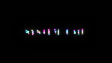 system fail colorful text word flicker light animation loop with glitch text effect. 4k 3d seamless looping system fail glitch effect element for intro, title banner. colorful retro gaming console style.